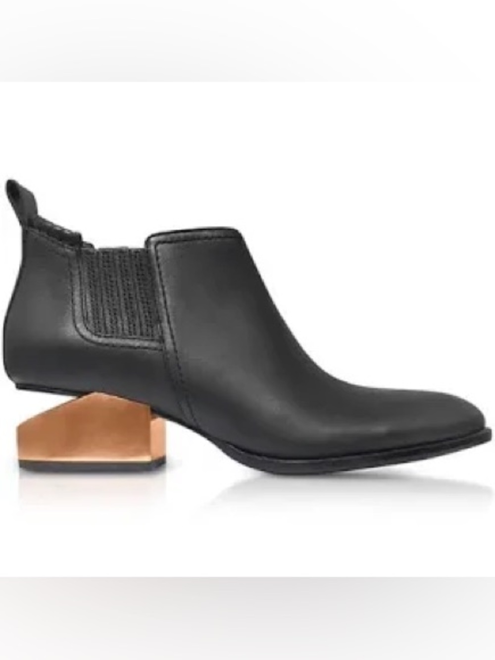 Alexander Wang Kori ankle boots featuring a distinct metallic cutout block heel